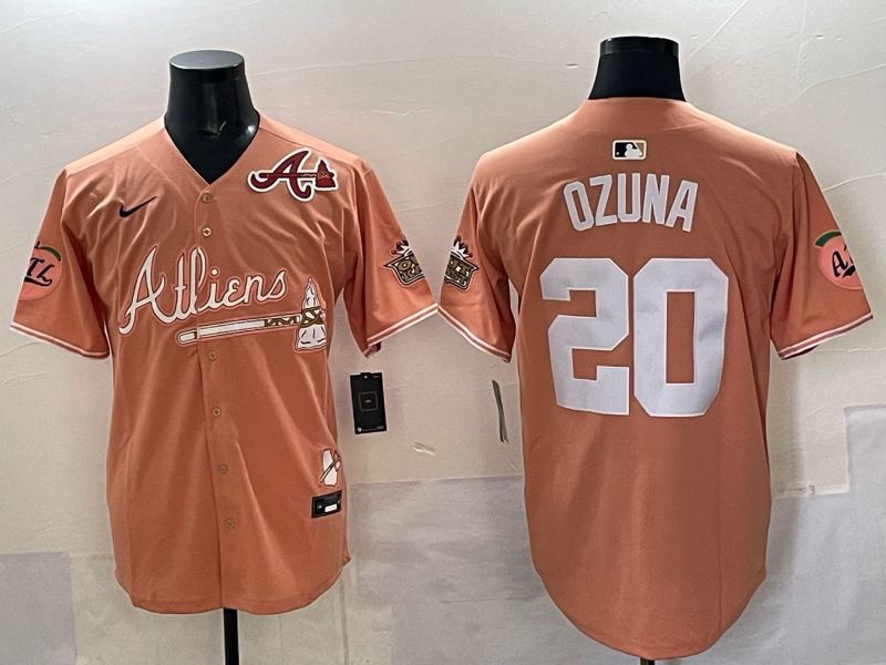Men Atlanta Braves #20 Ozuna orange 2025 Nike MLB Jersey style 025->atlanta braves->MLB Jersey